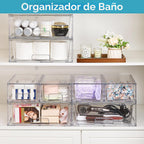 Vtopmart Cajones de almacenamiento apilables transparentes, juego de 3