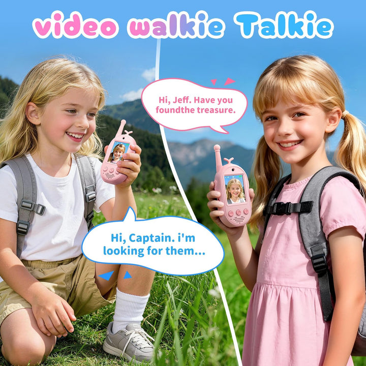 Walkie Talkies de video mejorados para niños, paquete de 2 unidades...