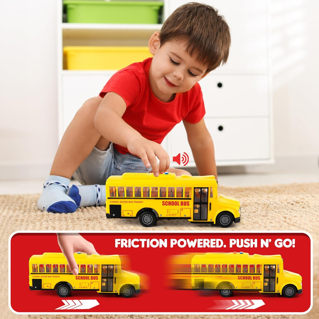 ArtCreativity Juguete de autobús escolar amarillo con