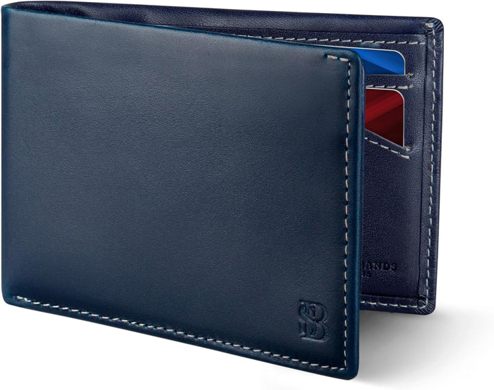 SERMAN BRANDS Mens Slim Bifold Wallet RFID Blocking Minimalist Fron...