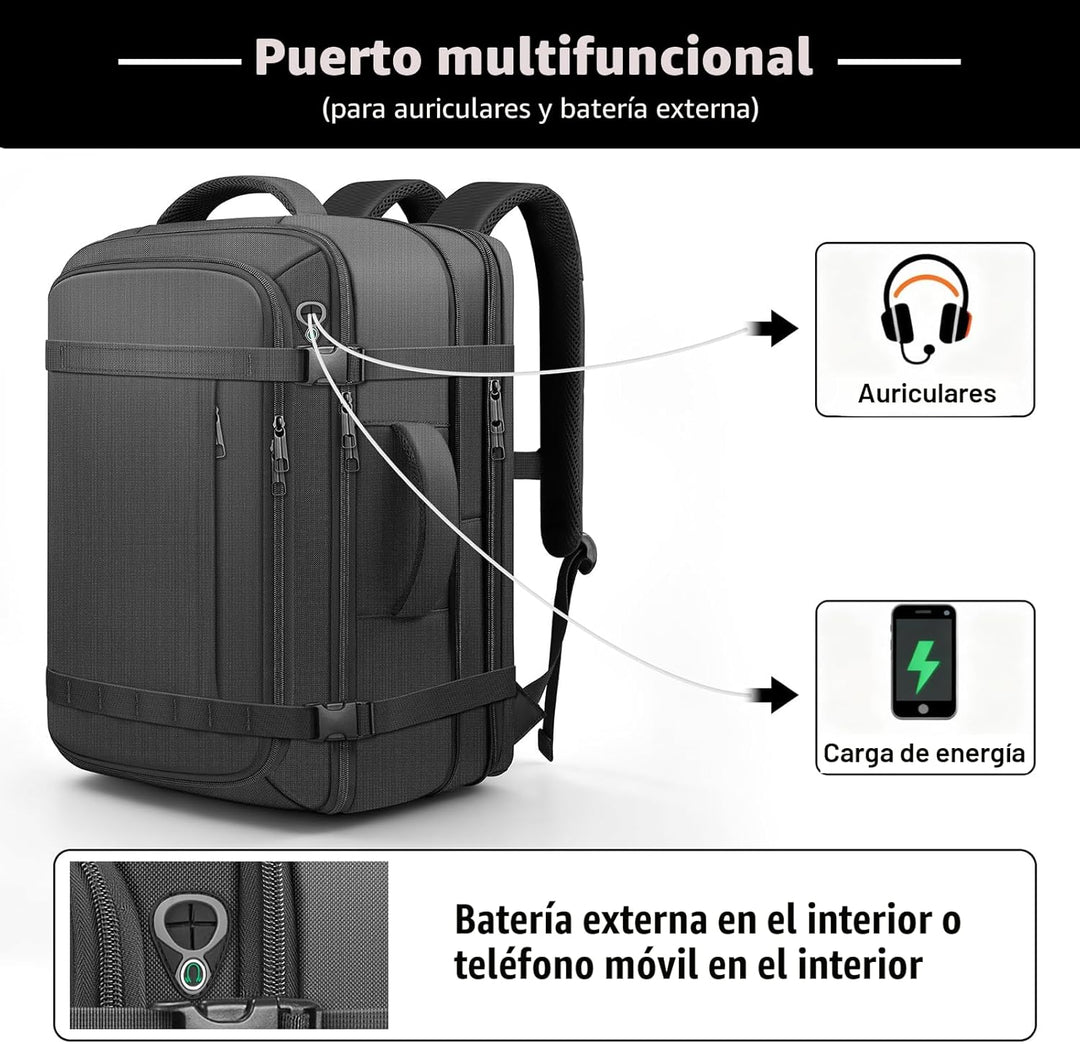 Ample Space Mochila de viaje con garantía de por vida, mochila de m...