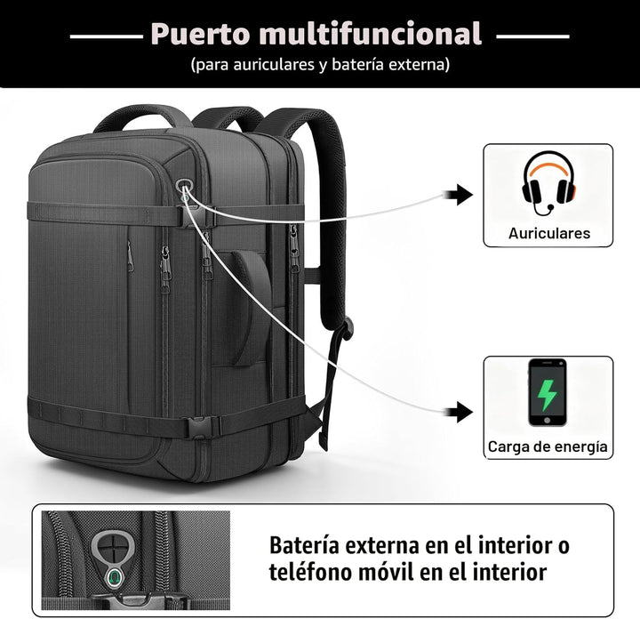 Ample Space Mochila de viaje con garantía de por vida, mochila de m...