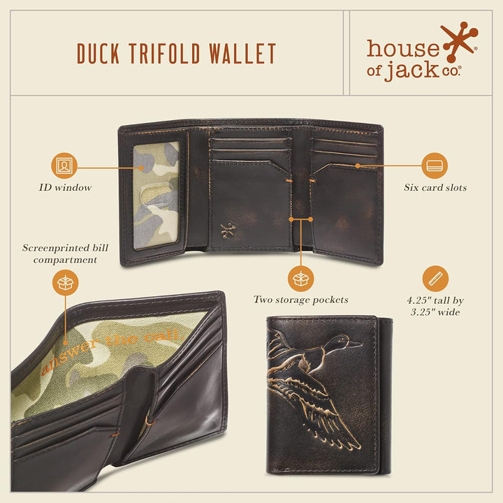 House of Jack Co. Cartera de triple pliegue | Cartera de cuero para...