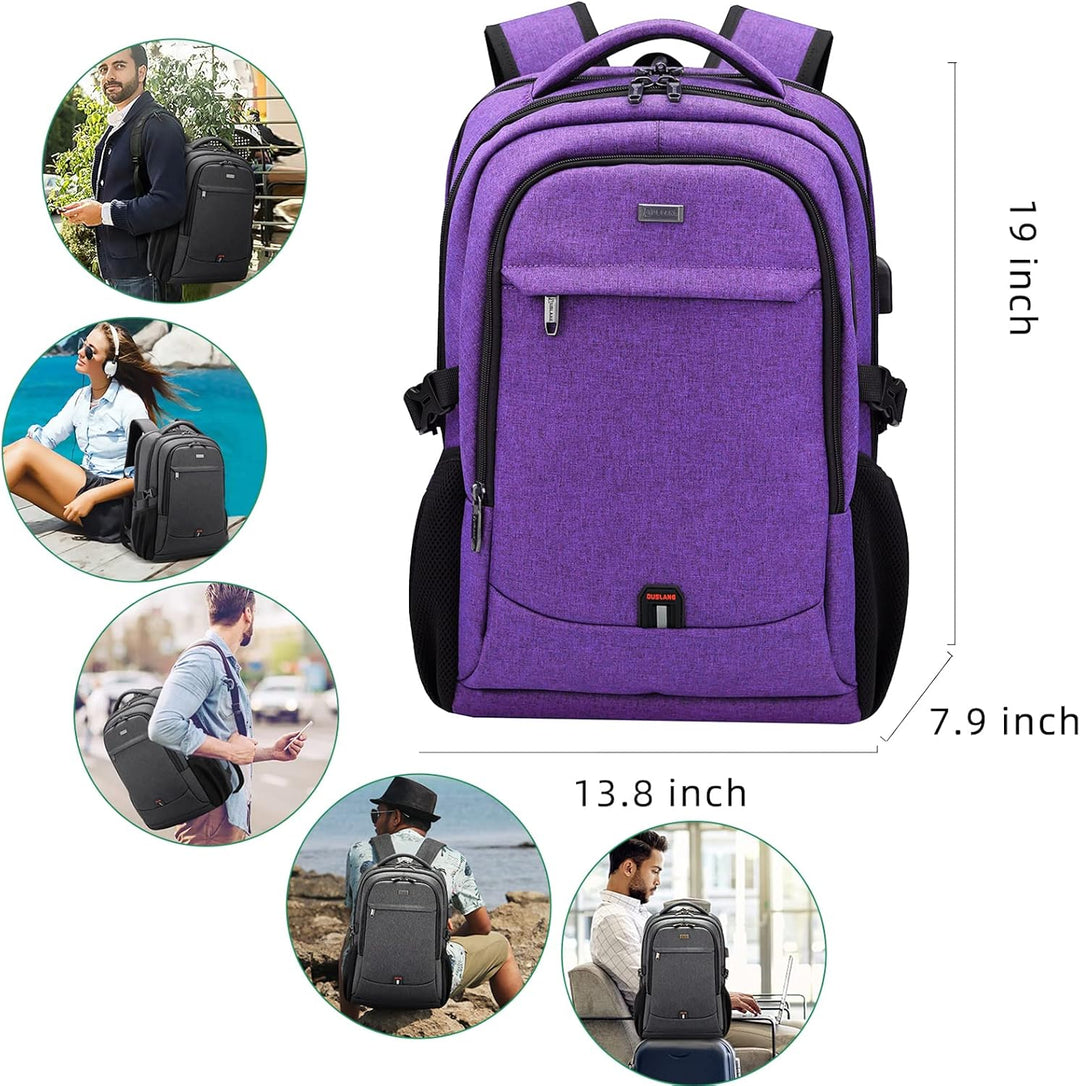 DUSLANG Mochila para laptop de 17 pulgadas para viajes, resistente...
