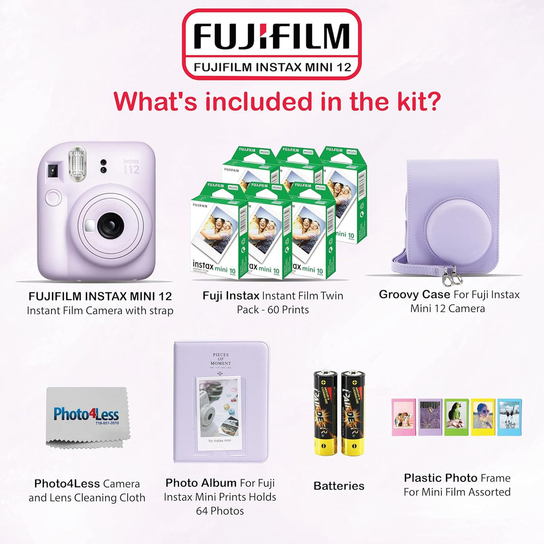 Fujifilm - Paquete de minicámara instantánea Instax Mini 12 con paq...