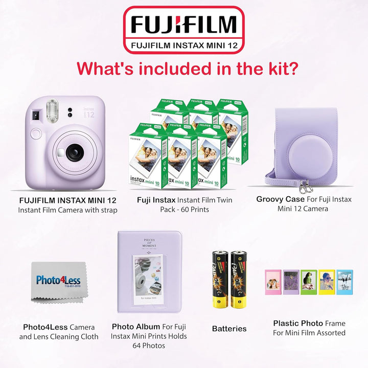 Fujifilm - Paquete de minicámara instantánea Instax Mini 12 con paq...