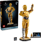 LEGO Star Wars C-3PO Figura de droide construible, modelo de construcción y exhibición con minifigura C-3PO, coleccionable de Star Wars para decoración del hogar u oficina, idea de regalo nostálgica para adultos, fanáticos o coleccionistas, 75398