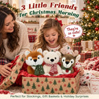 MorisMos Juego de animales de peluche navideños, oso polar de reno
