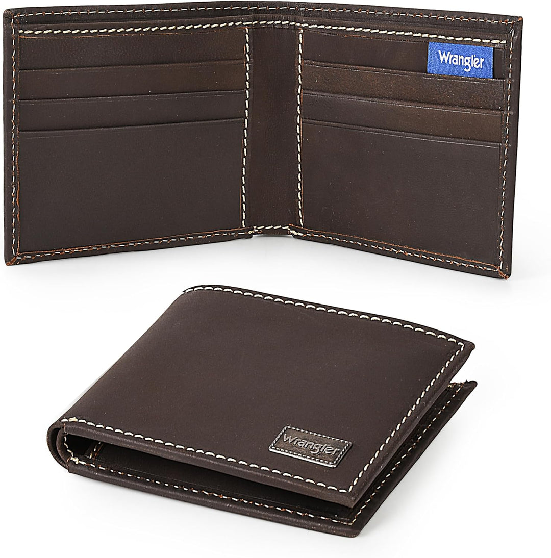 Wrangler Billetera plegable para hombre, de cuero genuino, regalo p...