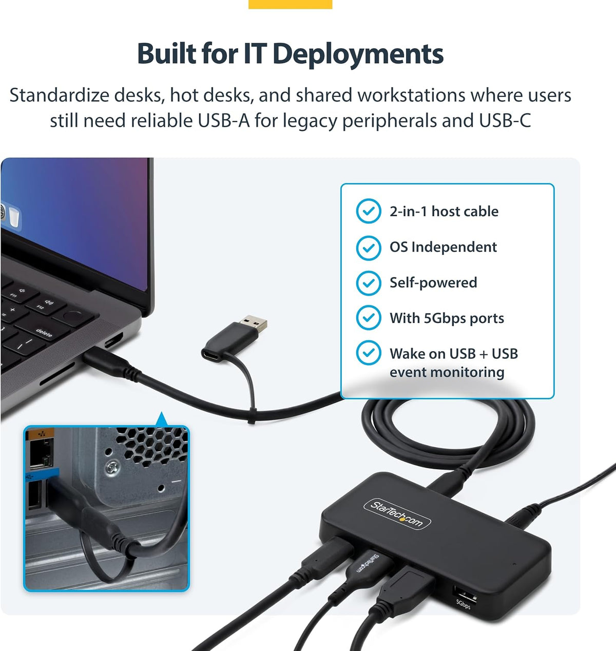 StarTech.com, 311NA-USB-HUB, hub USB 3.0 de 4 puertos