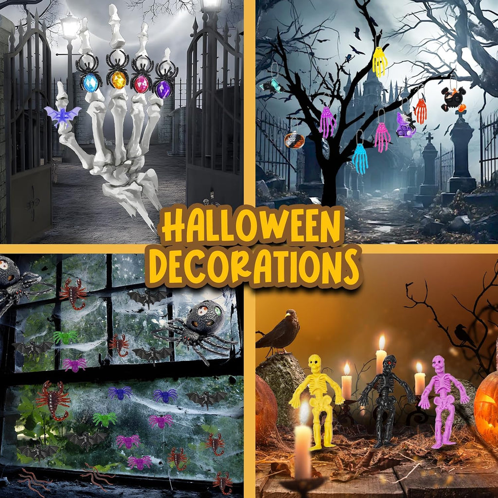600 piezas de recuerdos de fiesta de Halloween para niños, juguetes para ansiedad a granel, premios para niños, juguetes de Halloween, regalos de golosinas, caja de premios del tesoro de carnaval