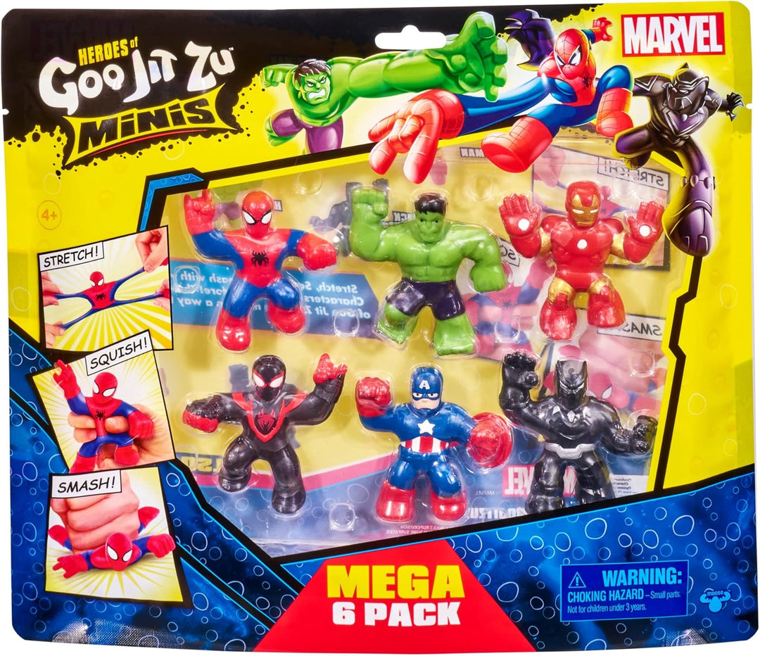 Heroes of Goo Jit Zu Marvel Mega Mini - Paquete de 6 mini héroes es...