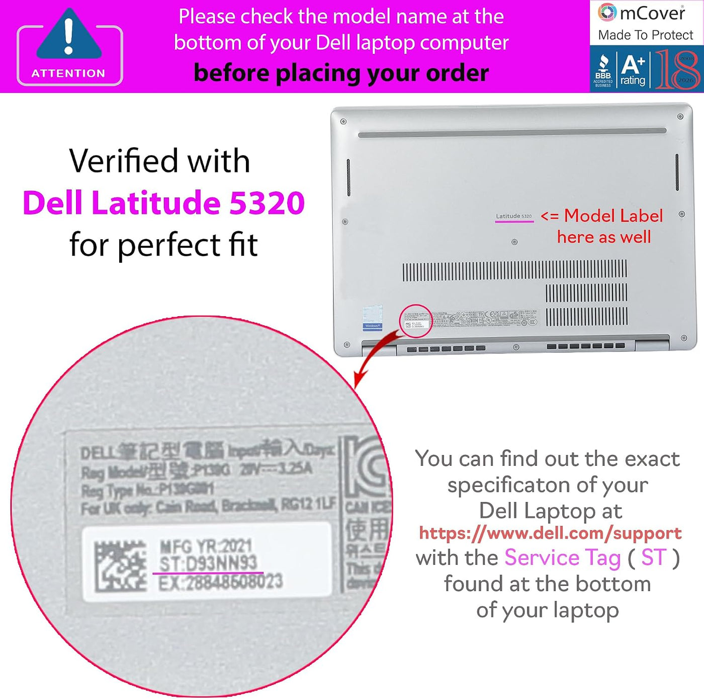 mCover Funda solo compatible con computadora portátil Dell Latitude...