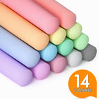 feela Paquete de 168 tizas para acera, juego de tizas para acera para niños, a granel, ideal para niños y familias, pintura en acera, pared, escuela, entrada, pizarra y patio de recreo, 14 colores