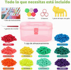 IQKidz Arte y manualidades para niños de 6 a 8 a 12 años, kit de telar para hacer pulseras con más de 1000 bandas de bucle, juego de juguetes para hacer pulseras para el cabello, gran regalo de cumpleaños para niñas de 7, 9, 10, 11, 13 años