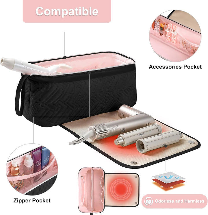 Leudes - Bolsa de viaje para herramientas de cabello con alfombrill...