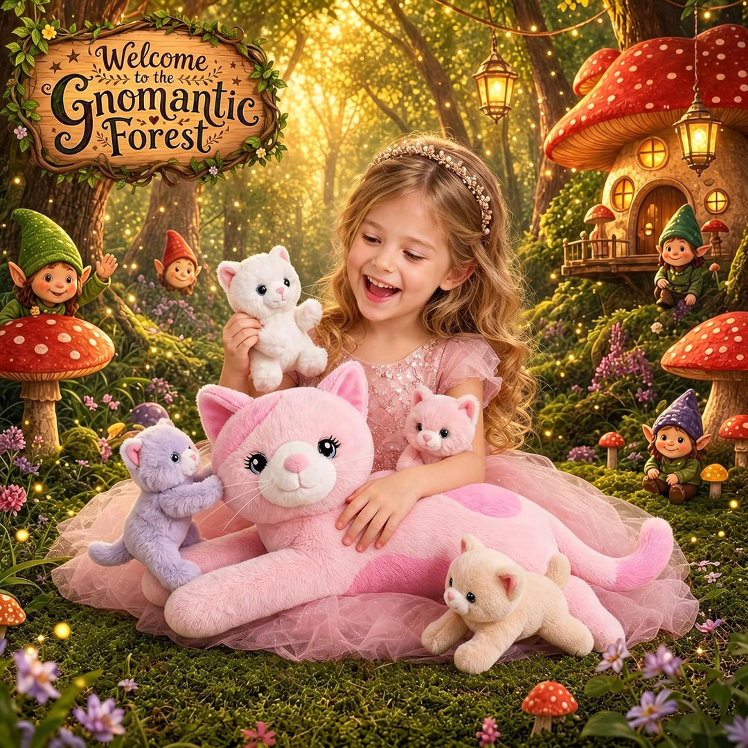 gnomantic 5 Piezas de Animales de Peluche de Gato con Bebés Dentro...