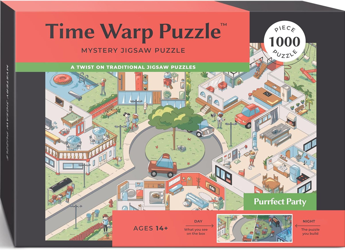Time Warp Puzzle - Purrfect Party - Rompecabezas de 1000 piezas para