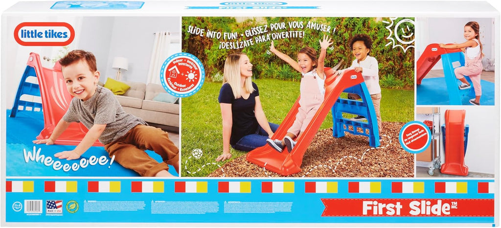 Little Tikes - Primer tobogán para niños, fácil de instalar para interiores y exteriores, fácil de guardar, para niños de 18 meses a 6 años