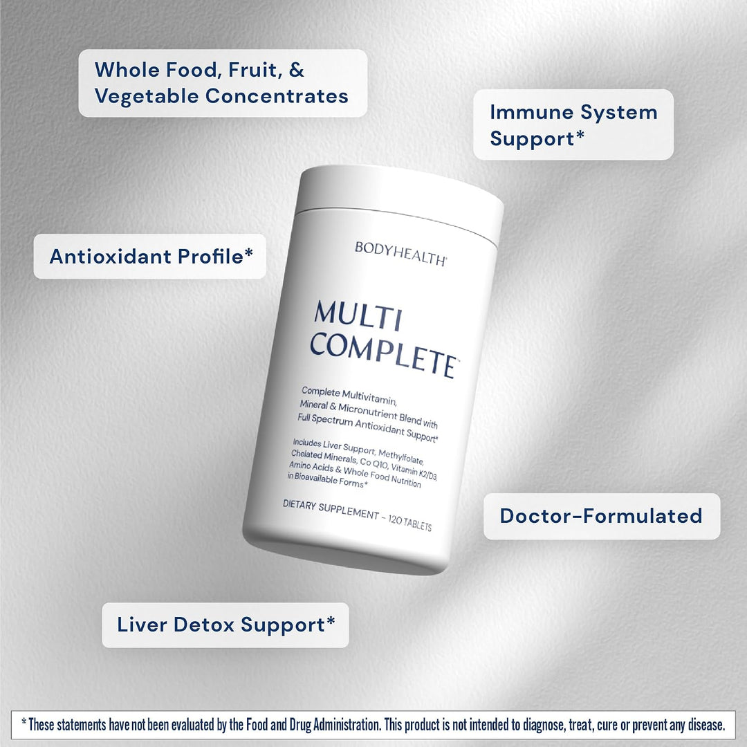 BodyHealth Multivitamínico diario multicompleto (120 unidades) para...