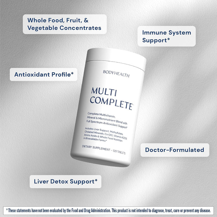 BodyHealth Multivitamínico diario multicompleto (120 unidades) para...