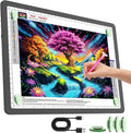 TOHETO Almohadilla de luz recargable A4 para pintura de diamantes, caja de luz de rastreo ultra brillante para dibujar, caja de luz inalámbrica para rastreo y dibujo, tablero de luz de arte de