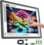 TOHETO Almohadilla de luz recargable A4 para pintura de diamantes, caja de luz de rastreo ultra brillante para dibujar, caja de luz inalámbrica para rastreo y dibujo, tablero de luz de arte de