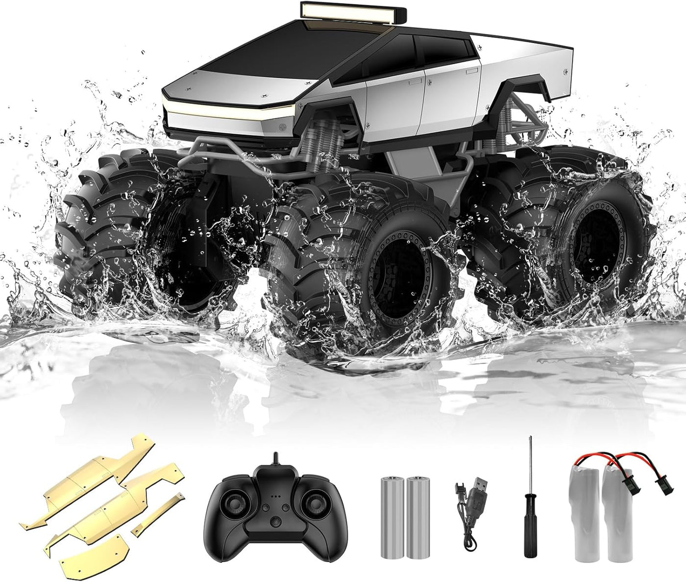 Auto de control remoto anfibio, camión monstruo 1:18, juguetes para...