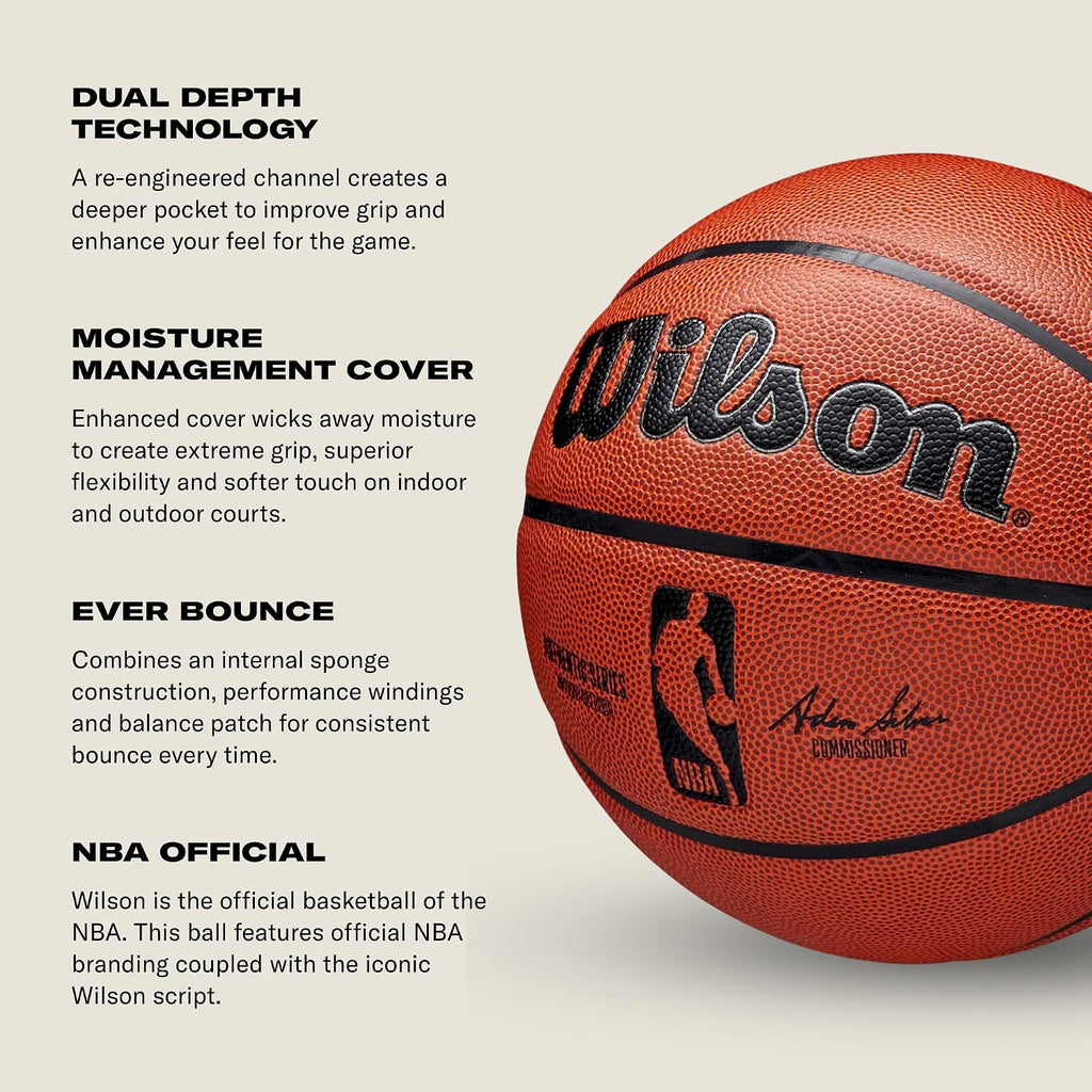 WILSON Balones de baloncesto para interiores y exteriores auténticos de la NBA - Tamaño 3, tamaño 6 y tamaño 7