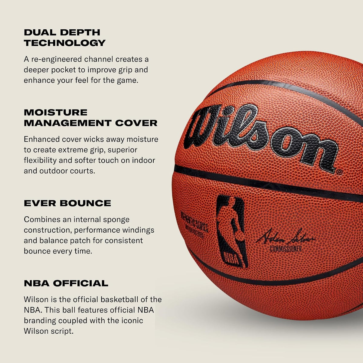 WILSON Balones de baloncesto para interiores y exteriores auténticos de la NBA - Tamaño 3, tamaño 6 y tamaño 7