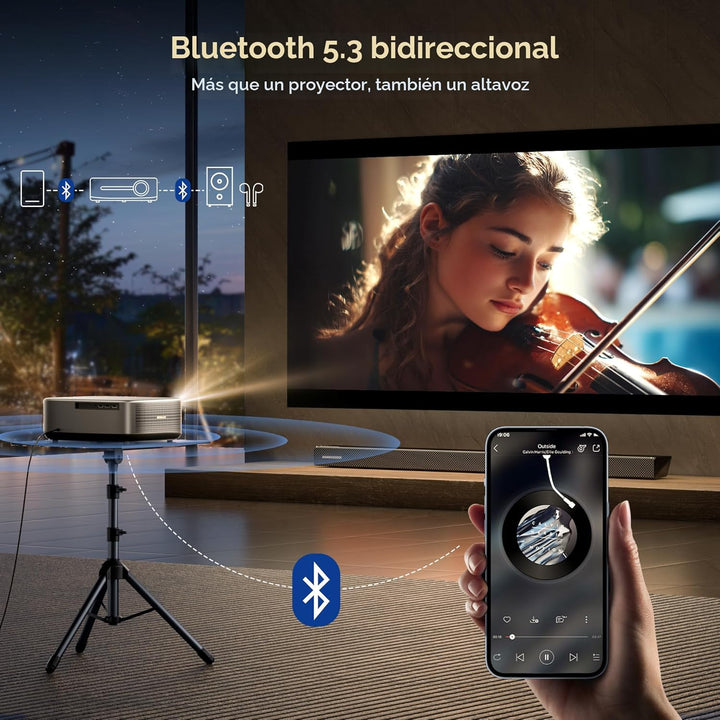 Proyector inteligente 2026 actualizado, 2500 ANSI, compatible con 4...