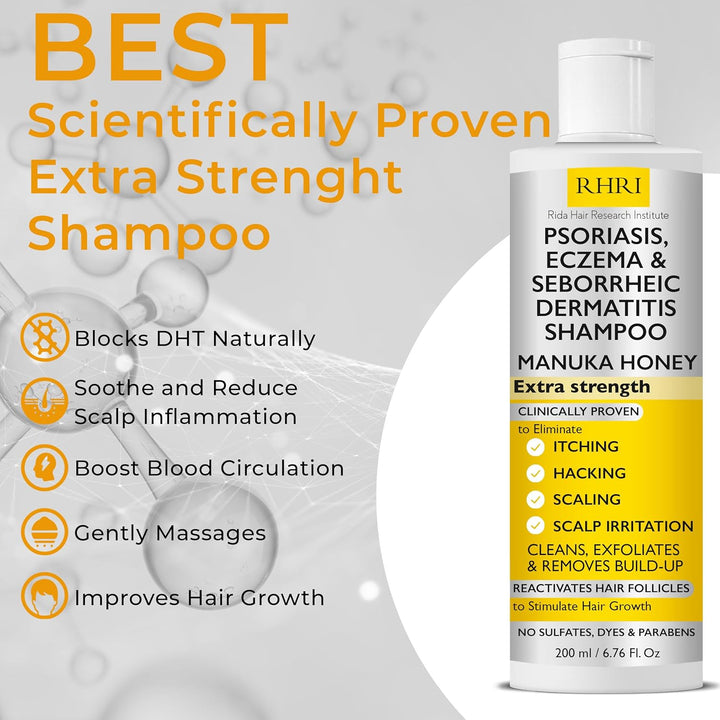 Champú antifúngico para psoriasis, eczema, champú para dermatitis s...