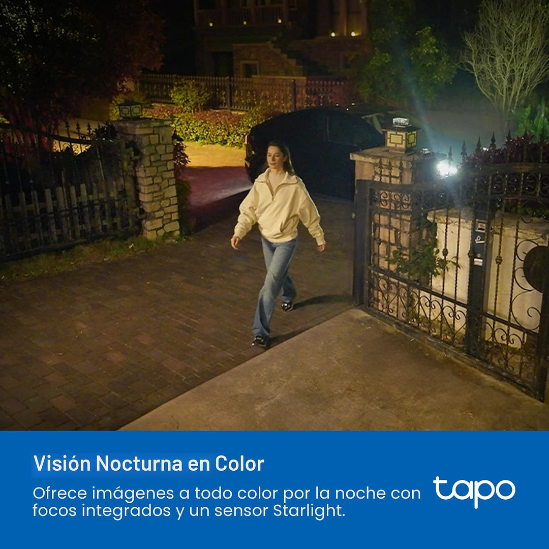 Tapo MagCam 2K Solar, cámara de batería para exteriores+base magnét...