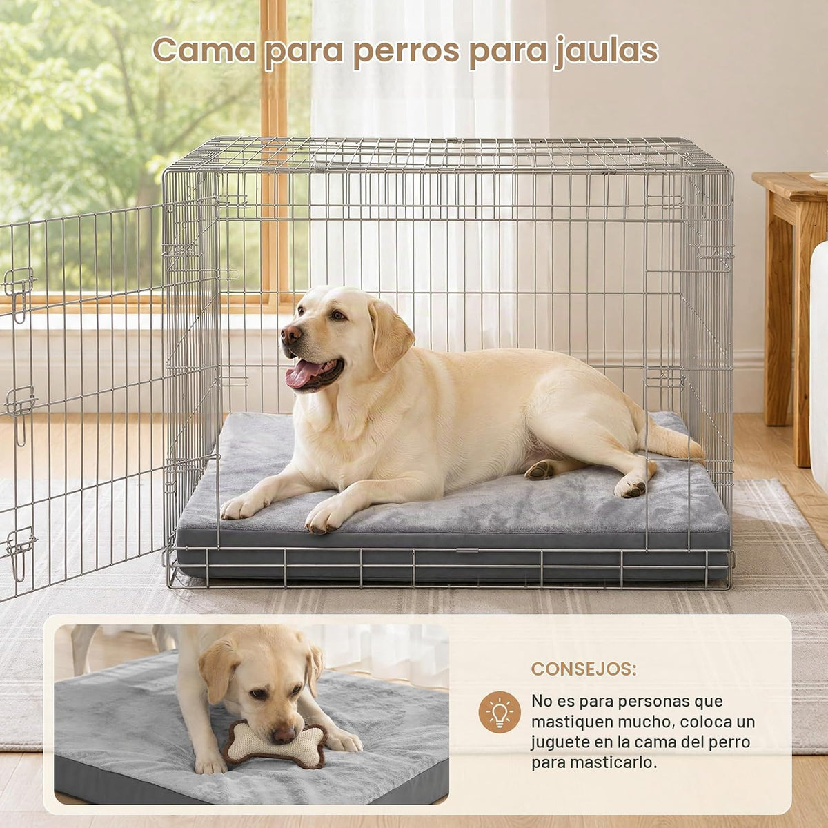 Cojín lavable de gran tamaño impermeable del cajón de la cama del perro al