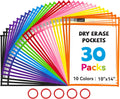 GAMENOTE - Paquete de 30 bolsillos de borrado en seco, fundas reutilizables