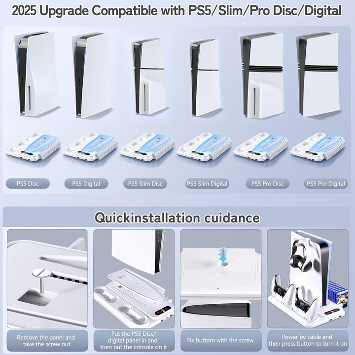 PS5 Cooling Station for PS5/Slim/Pro Disc Digital
