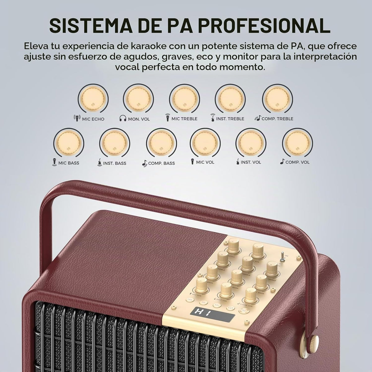SUPNIU - Máquina de karaoke de 320 W de potencia máxima con graves profundos ricos para adultos, sistema de altavoces PA portátil Bluetooth para cantar con ajuste de graves/agudos con 2 micrófonos inalámbricos UHF para fiestas en casa, boda, al aire libre