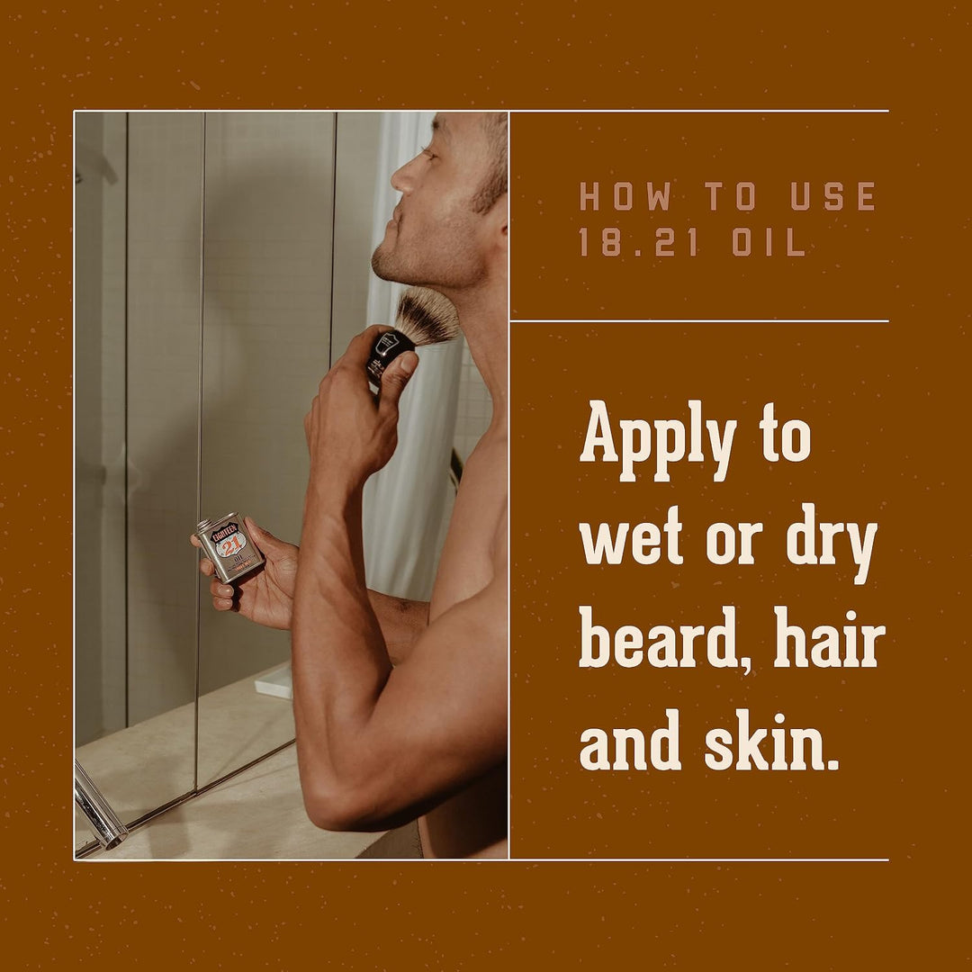 18.21 Man Made Aceite para cabello, piel y barba para hombres, 4 ar...