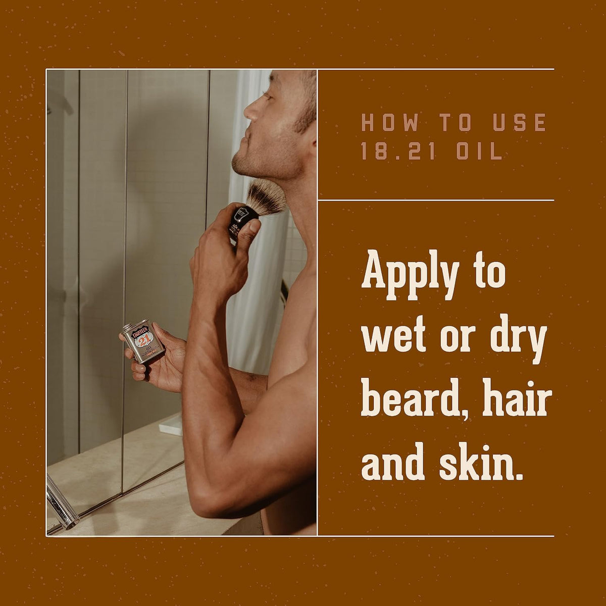 18.21 Man Made Aceite para cabello, piel y barba para hombres, 4 ar...