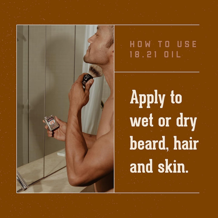 18.21 Man Made Aceite para cabello, piel y barba para hombres, 4 ar...