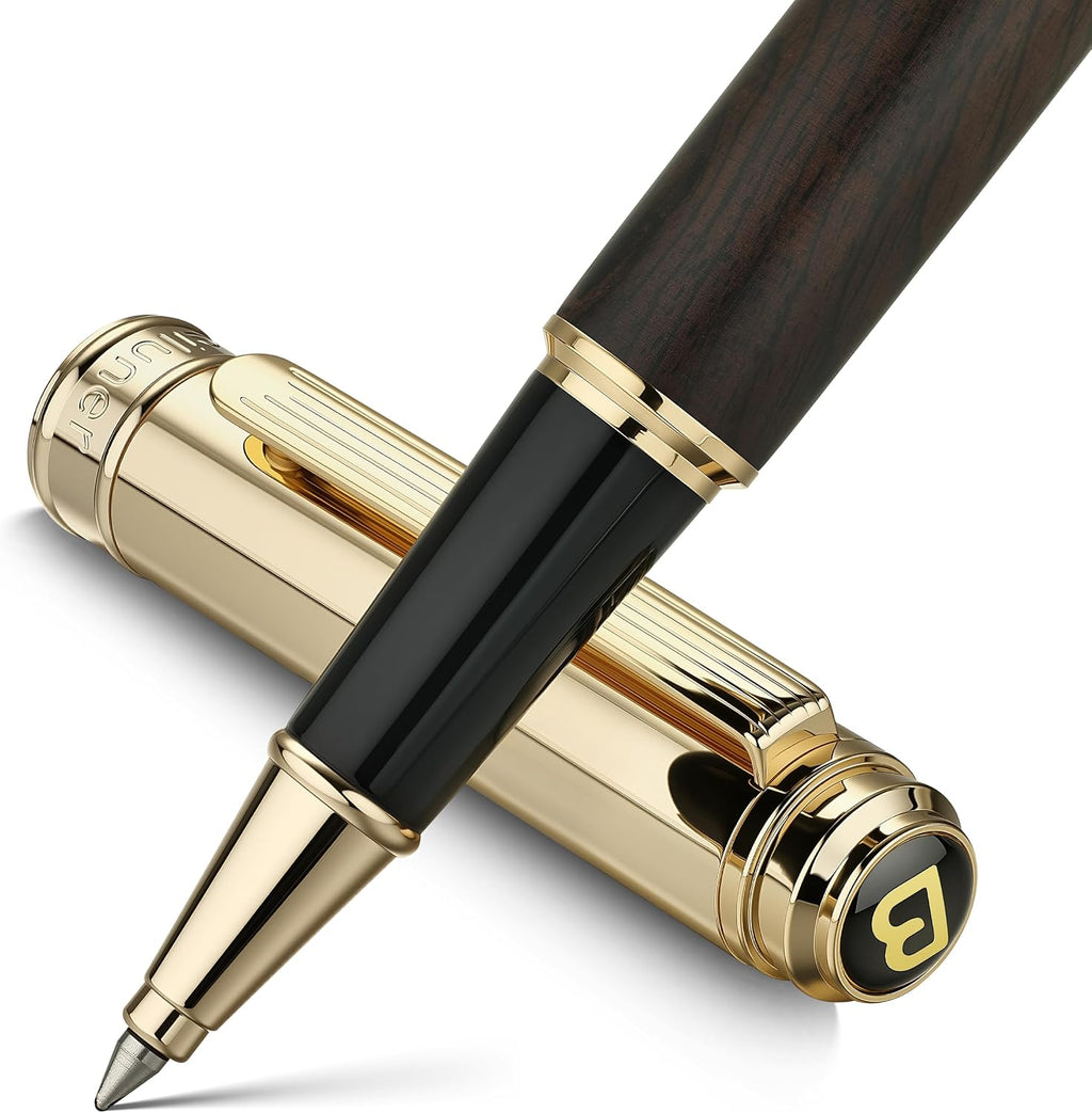 BEILUNER Blackwood - Bolígrafo de punta redonda con chapado en oro de 24