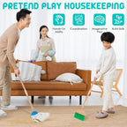 WOODMAM - Juego de limpieza de madera para niños, juguetes de limpieza para