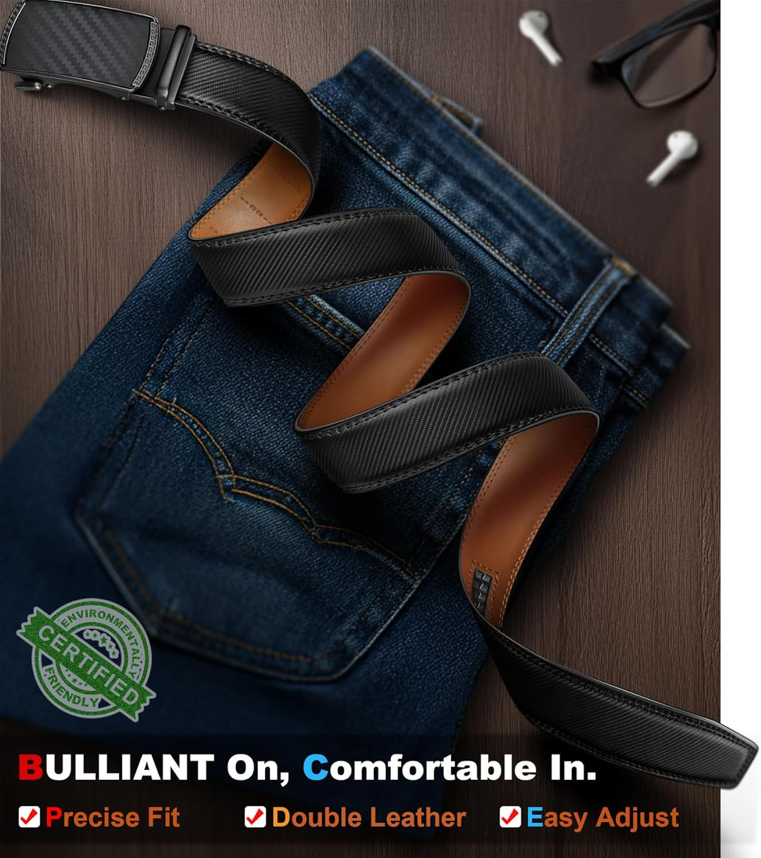 BULLIANT Cinturón para Hombre, Cinturón de Trinquete Deslizante Aju...