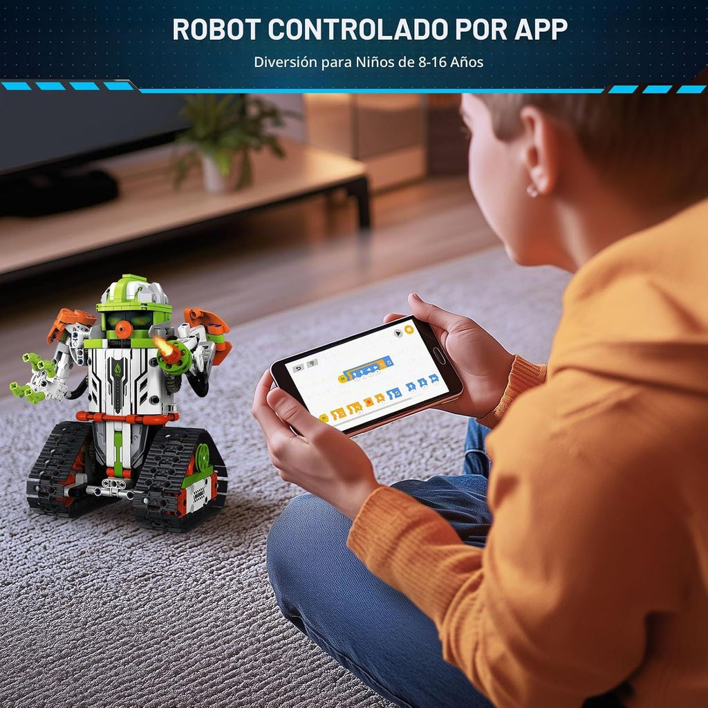 STEM Robot Kit de construcción con control remoto para niños de 8 a 12 años, juguetes técnicos robóticos de codificación, regalos de cumpleaños para niños, kit de ciencia 5 en 1, modelos