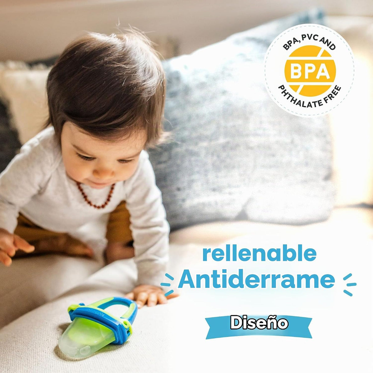 Mordedores de congelador rellenables para bebés, fabricados en Estados Unidos, alivio calmante de la dentición
