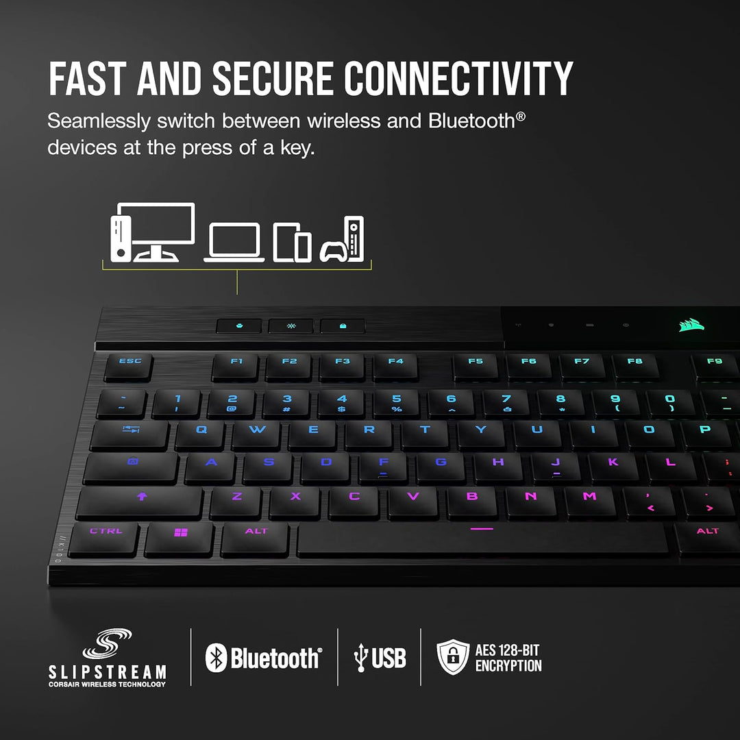 Corsair K100 AIR - Teclado mecánico para juegos inalámbrico RGB - U...