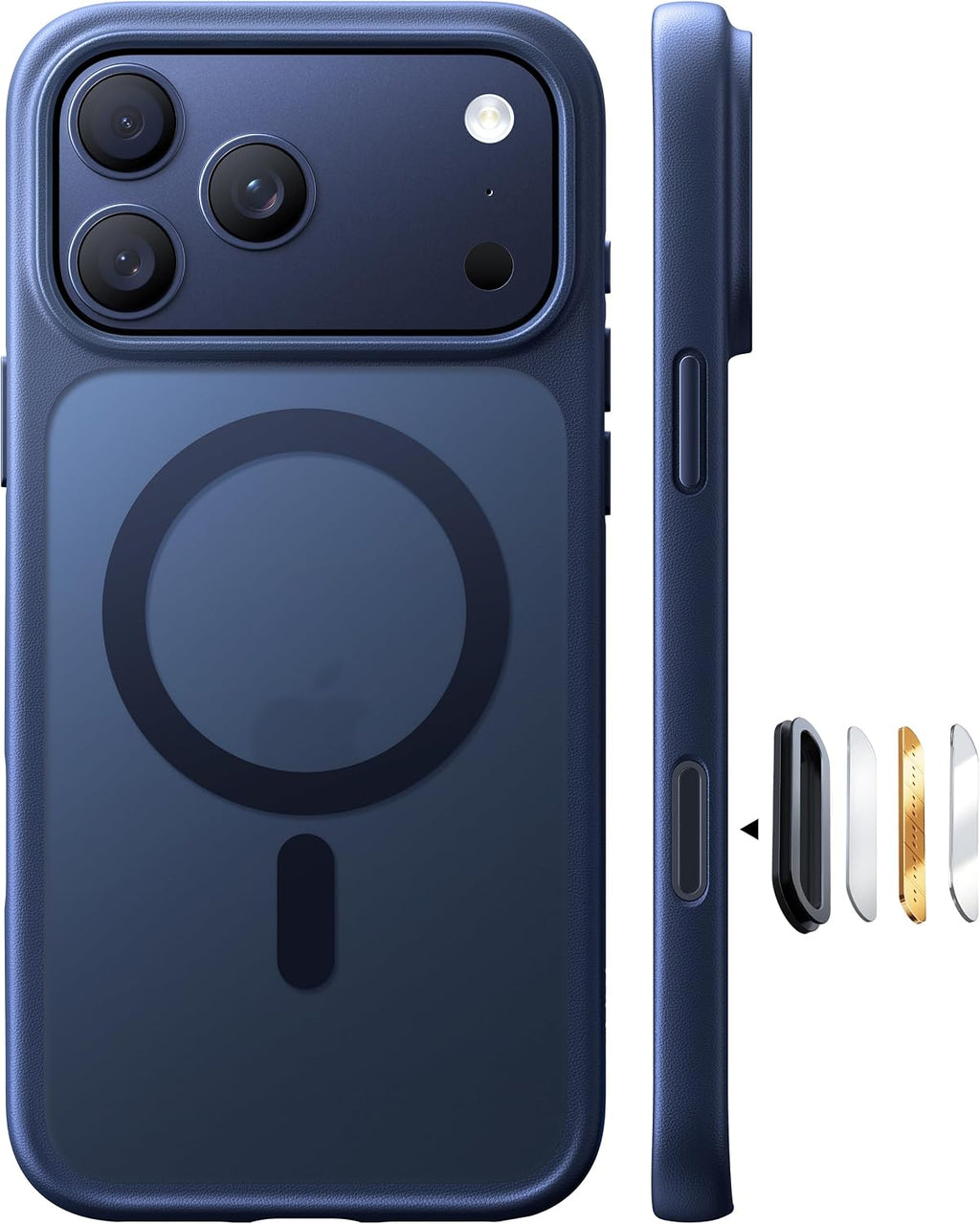 TORRAS Funda magnética más fuerte y a prueba de golpes para iPhone 17 Pro Max, apta para MagSafe, protección contra caídas de grado militar, control de cámara, botón de bricolaje, delgada para iPhone