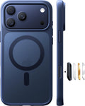 TORRAS Funda magnética más fuerte y a prueba de golpes para iPhone 17 Pro Max, apta para MagSafe, protección contra caídas de grado militar, control de cámara, botón de bricolaje, delgada para iPhone