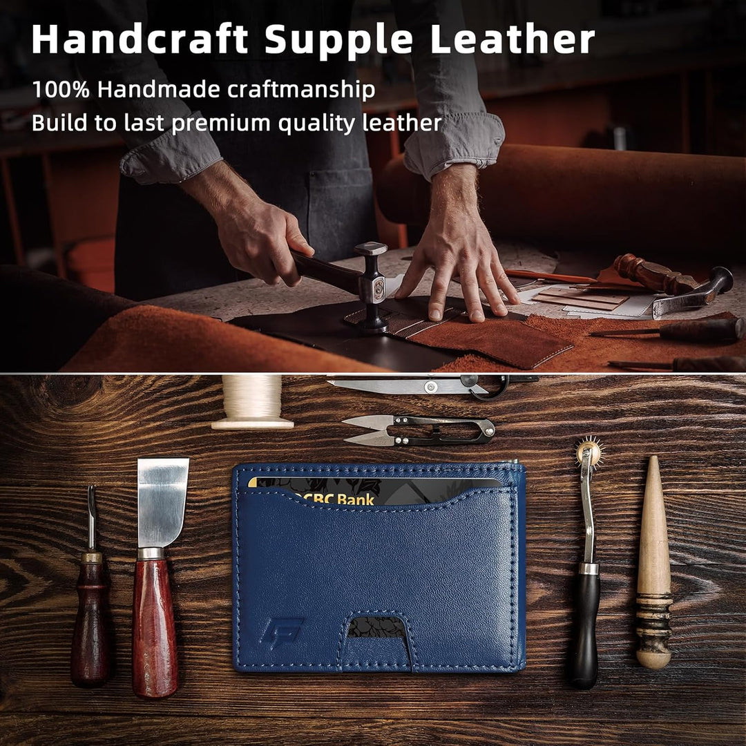 ECOZATU Cartera Minimalista Delgada para Hombres - Cartera con Clip...