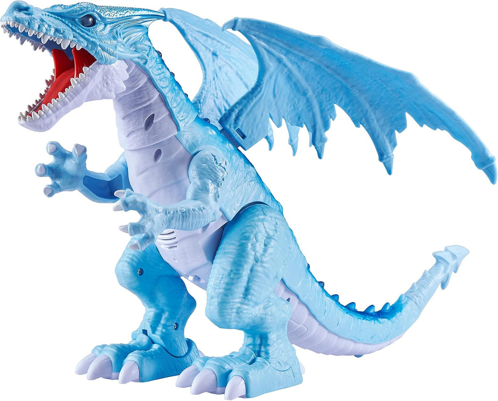 Robo Alive Dragón rugiente feroz juguete robótico alimentado por batería por Zuru (azul)